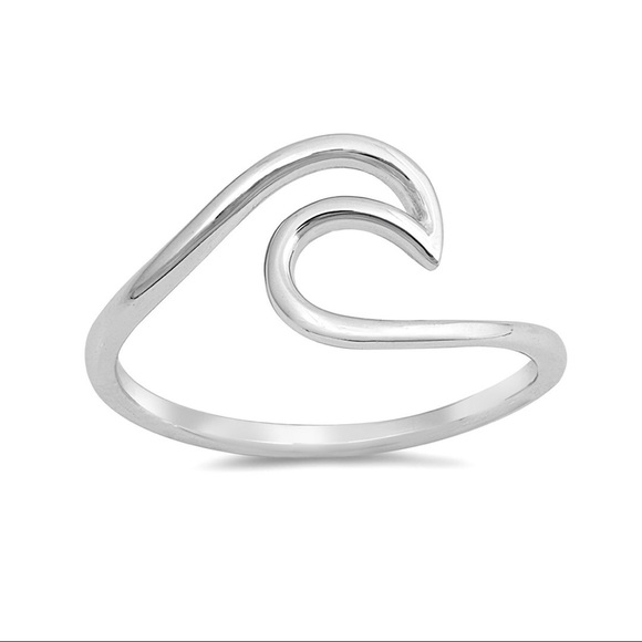 Sterling Silver 925 Wave Ring - Picture 1 of 5